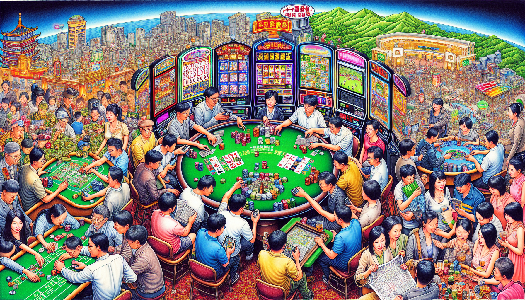 Illustration of popular casino games in Taiwan