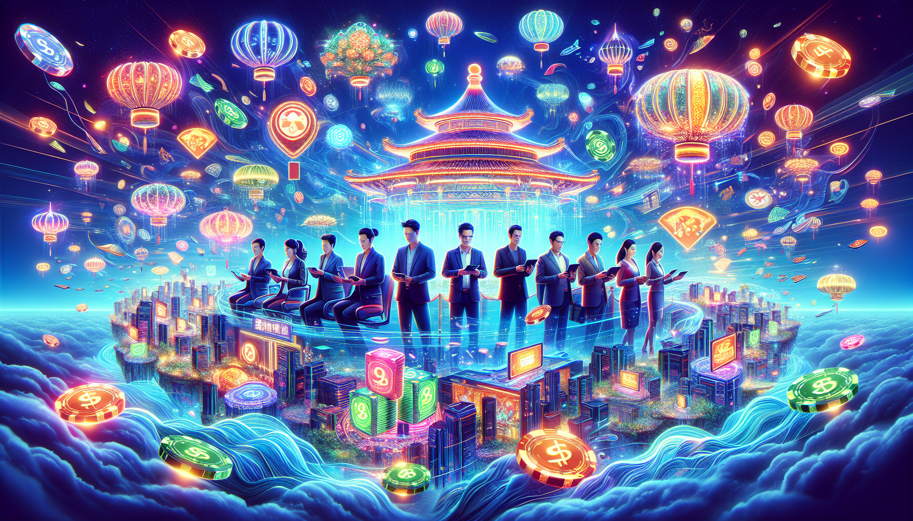 Illustration of Taiwanese players navigating the online casino scene