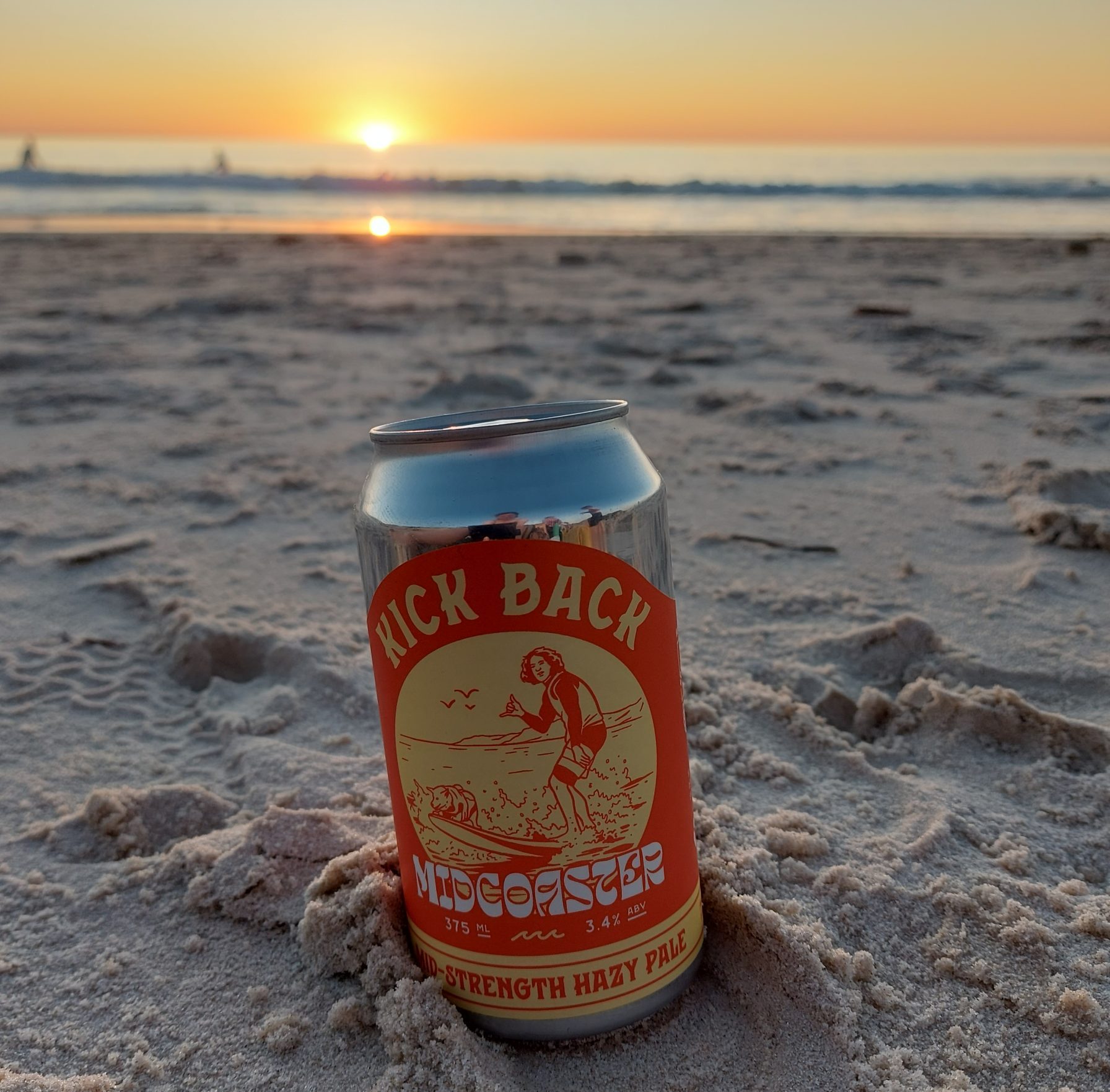 Australian mid strength craft beer on beach