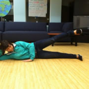 Side-lying leg raise exercise for gluteus medius strengthening