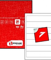 Этикетки на листах А4, Зеленый, (192 х 38 мм.), 500 листов