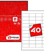 Этикетки на листах А4, Желтый, (48.5х25.4 мм), 500 листов, 40 наклеек на листе, облой: нет