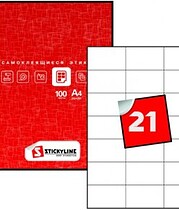 Этикетки на листах А4, Красный, (70 х 42.3 мм.), 100 листов