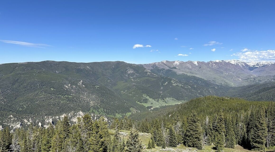 Mountains and landscape on top of a mountain