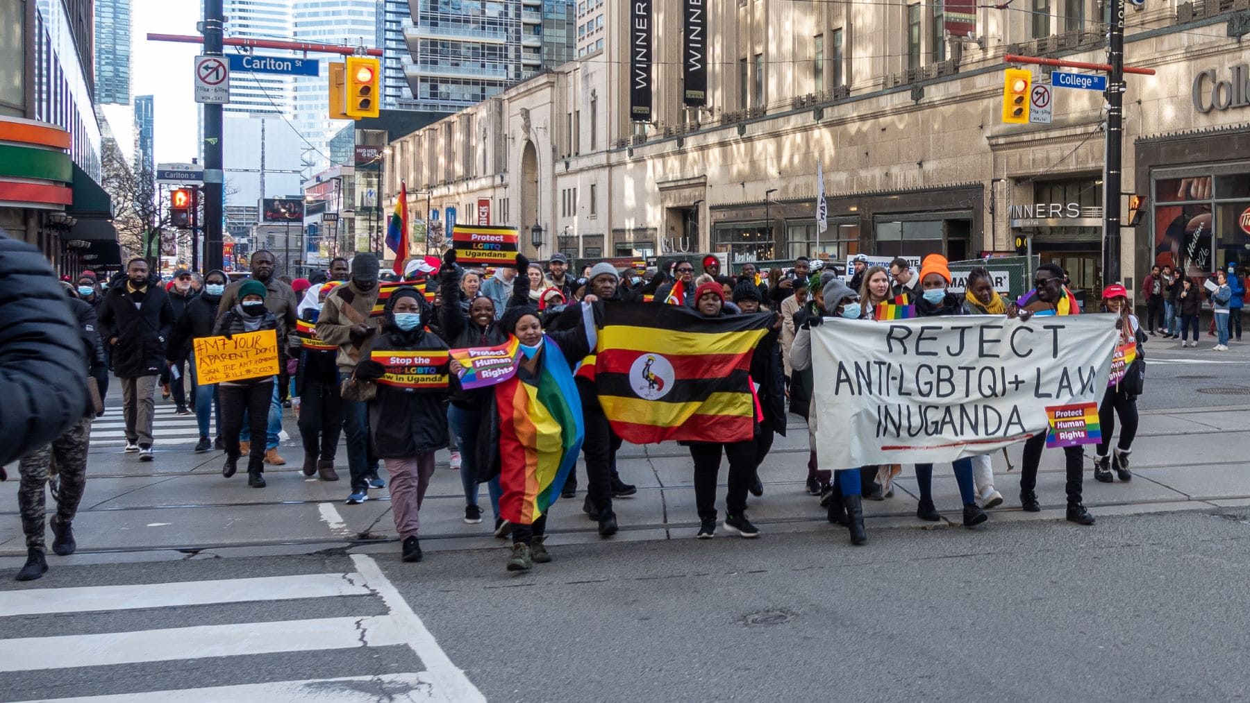 Toronto Solidarity Protest against Uganda’s ‘Anti-Homosexuality Bill’ March 2023. Photo by: Brayo Bryans v