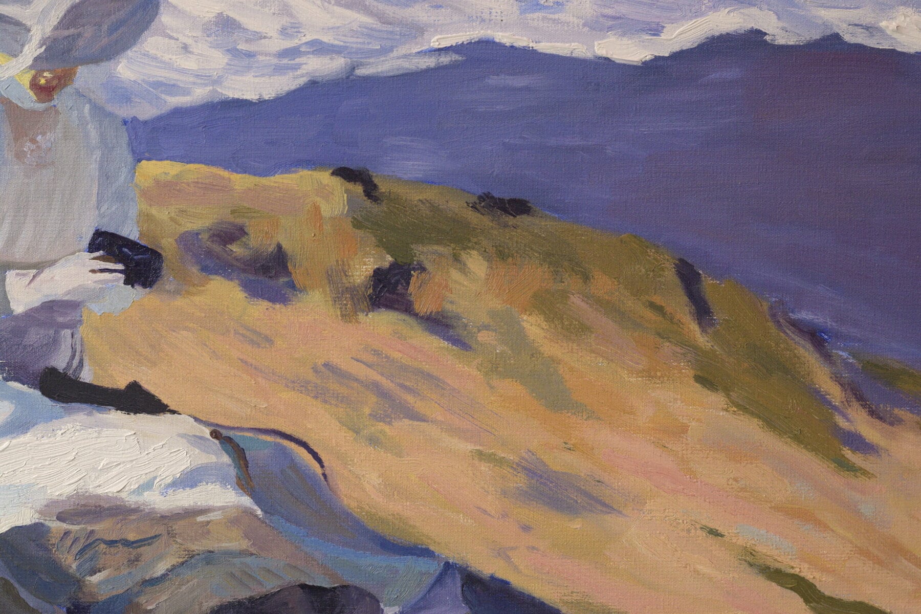 Coastal landscape brushwork detail from a master copy after Joaquín Sorolla