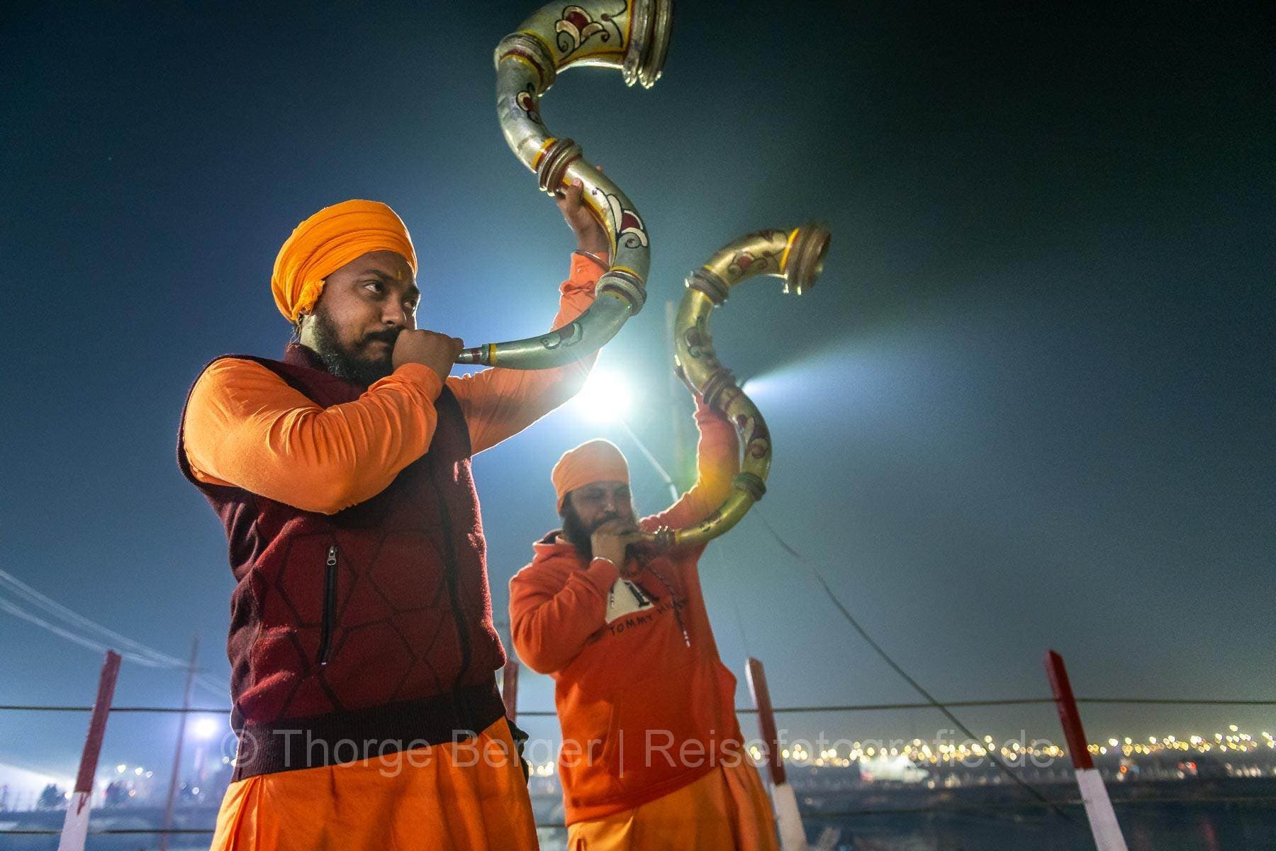 Trompeter auf der Ardth Kumbh Mela in Praygraj 2019