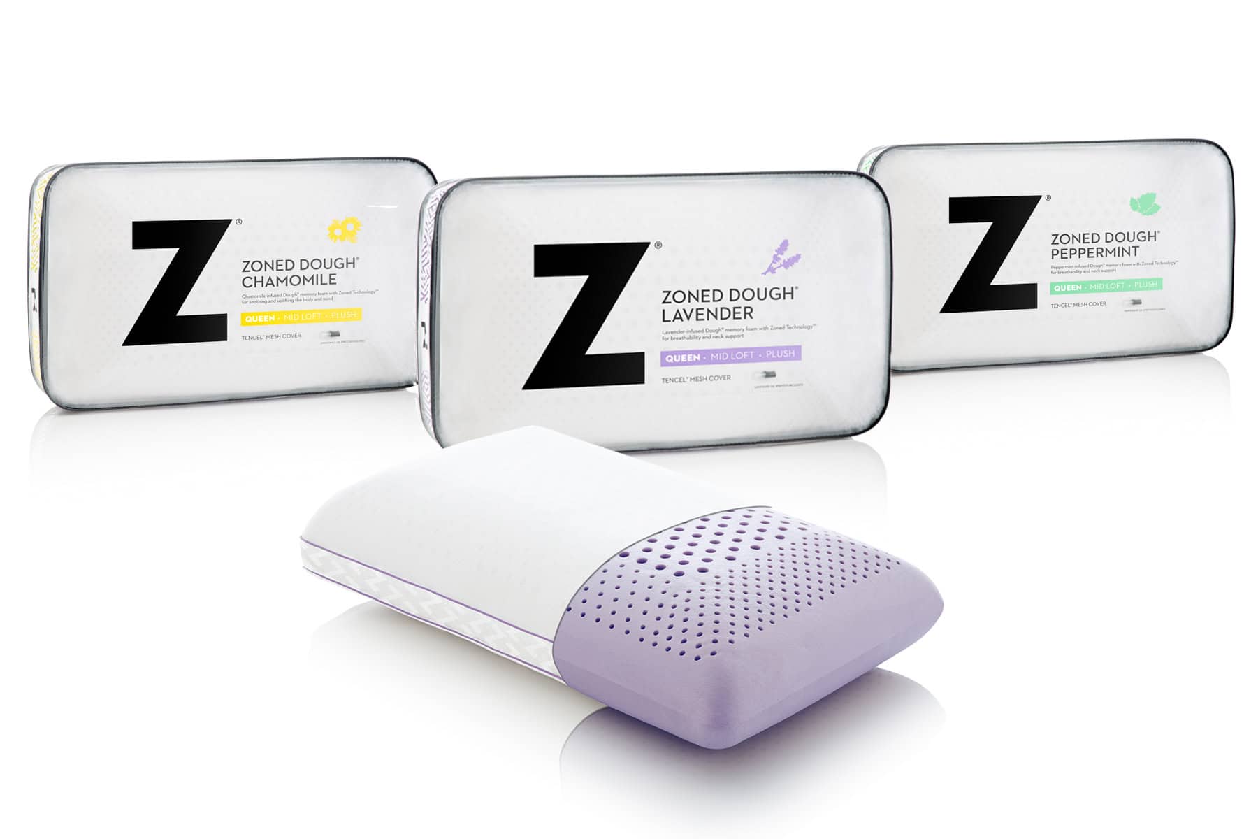 Various Malouf Z bed pillows