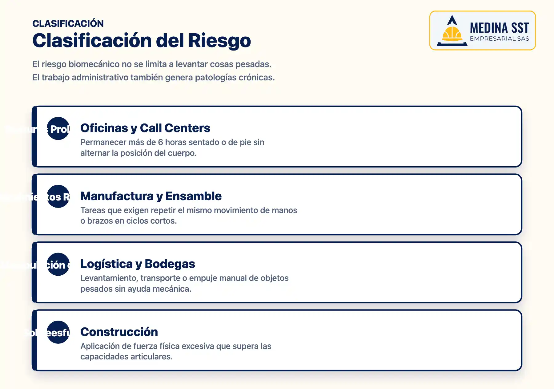 Clasificación del Riesgo Biomecánico Diagrama de clasificación del riesgo biomecánico en empresas