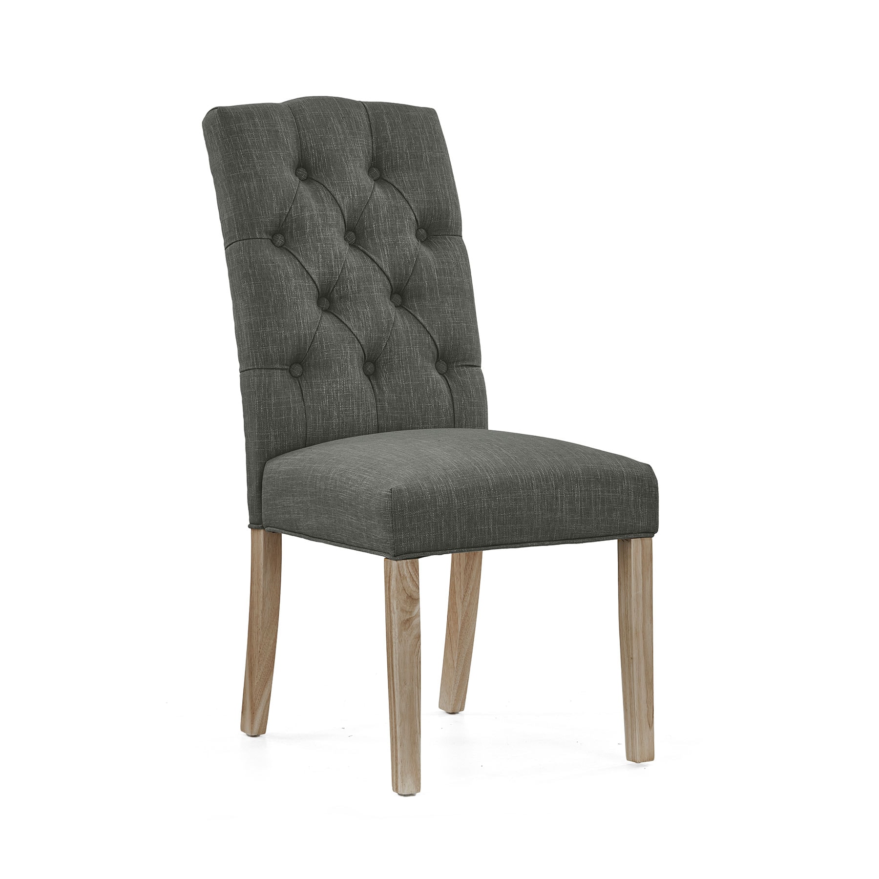 G8439 SALCOMBE BUTTON BACK UPHOLSTERED CHAIR charcoal ww leg