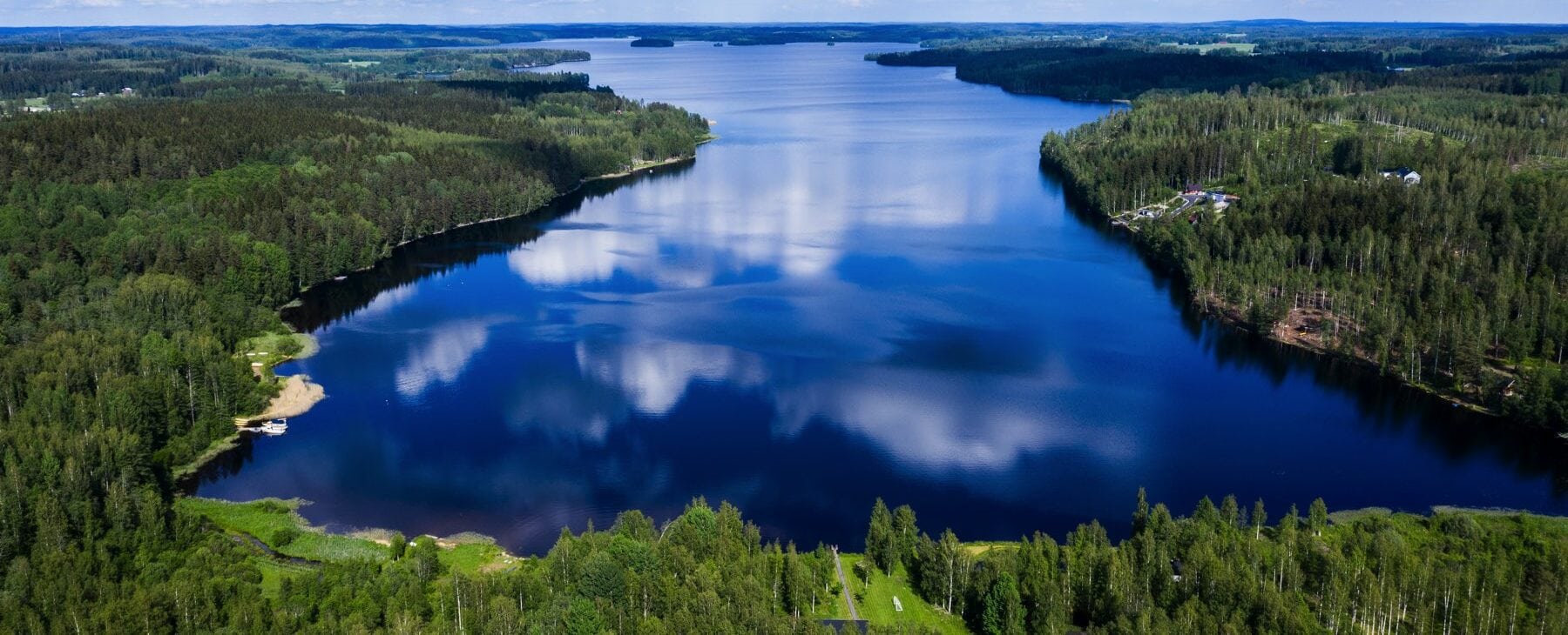 Lammi lake area captured from a bird view.