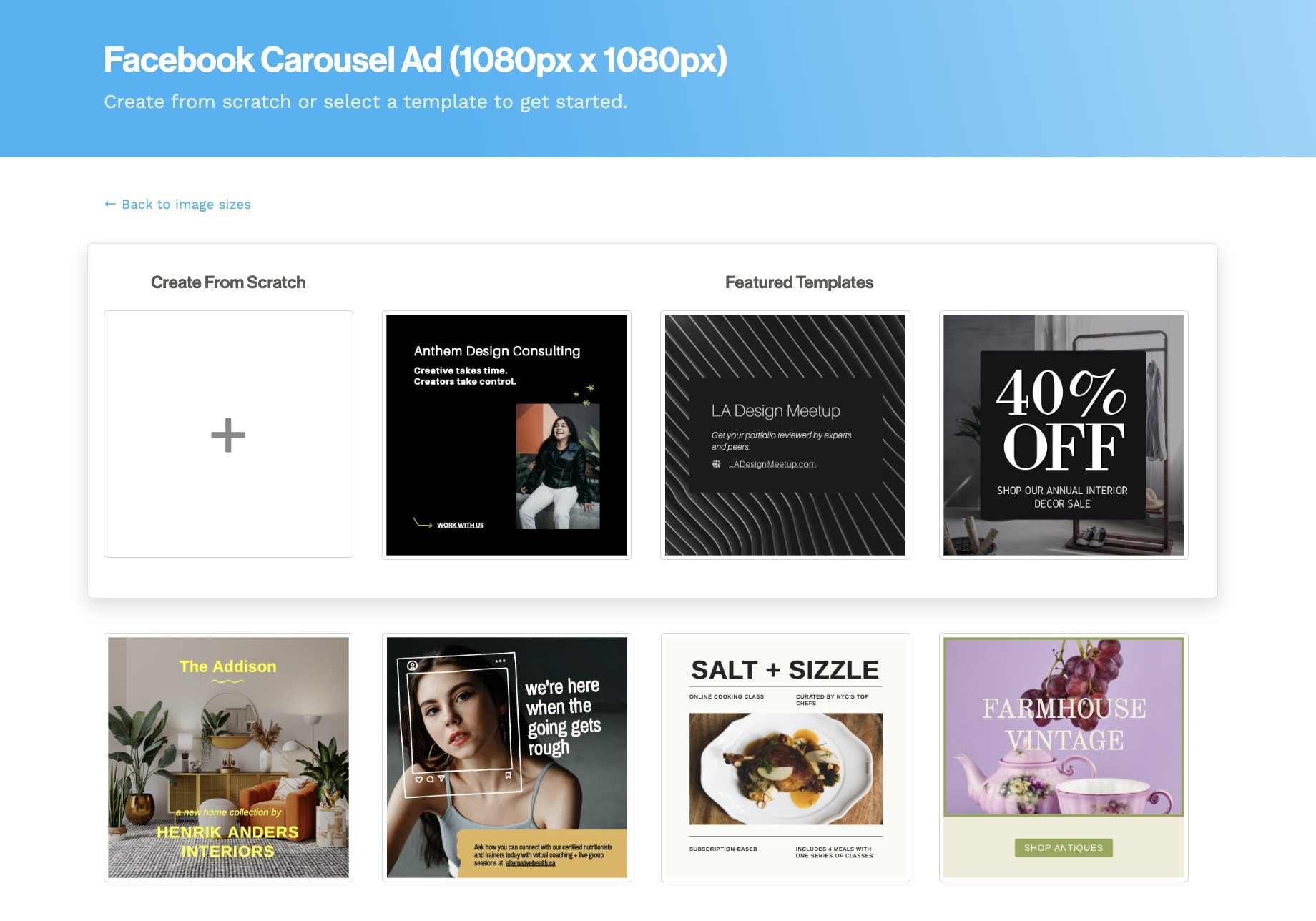 Carousel ad templates from Snappa