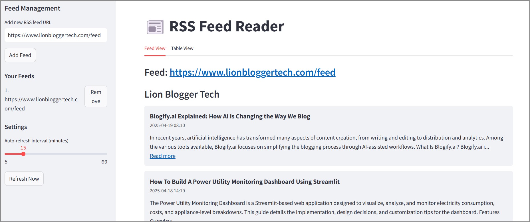 rss feed reader