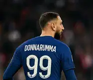 Gianluigi Donnarumma de dos avec le maillot du PSG, numéro 99, lors d’un match au Parc des Princes.