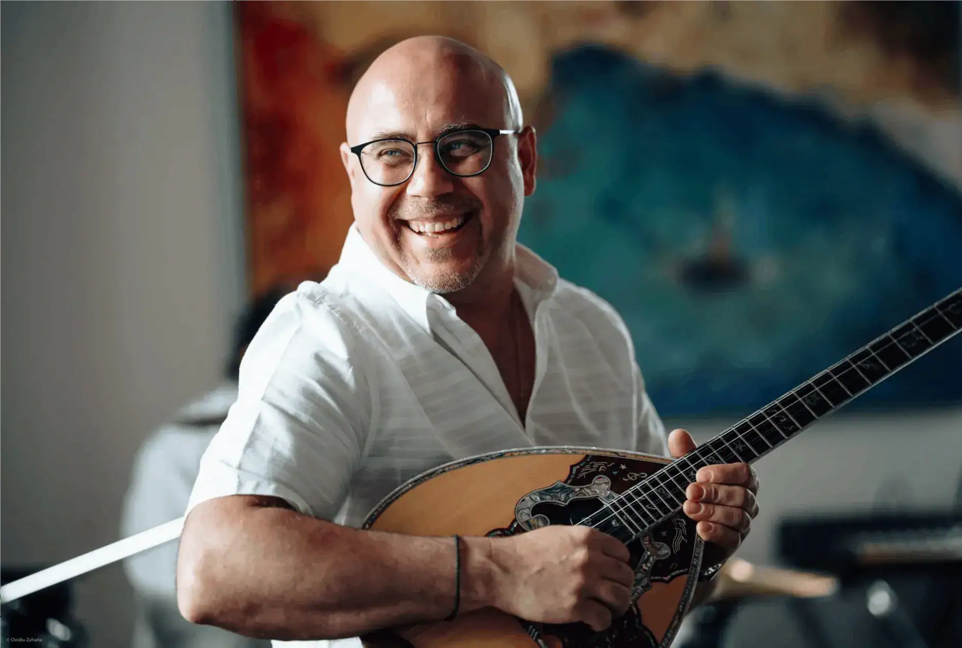 Professional Greek Bouzouki Player and Multi-Instrumentalist Bobby Terzakis live performance on stage