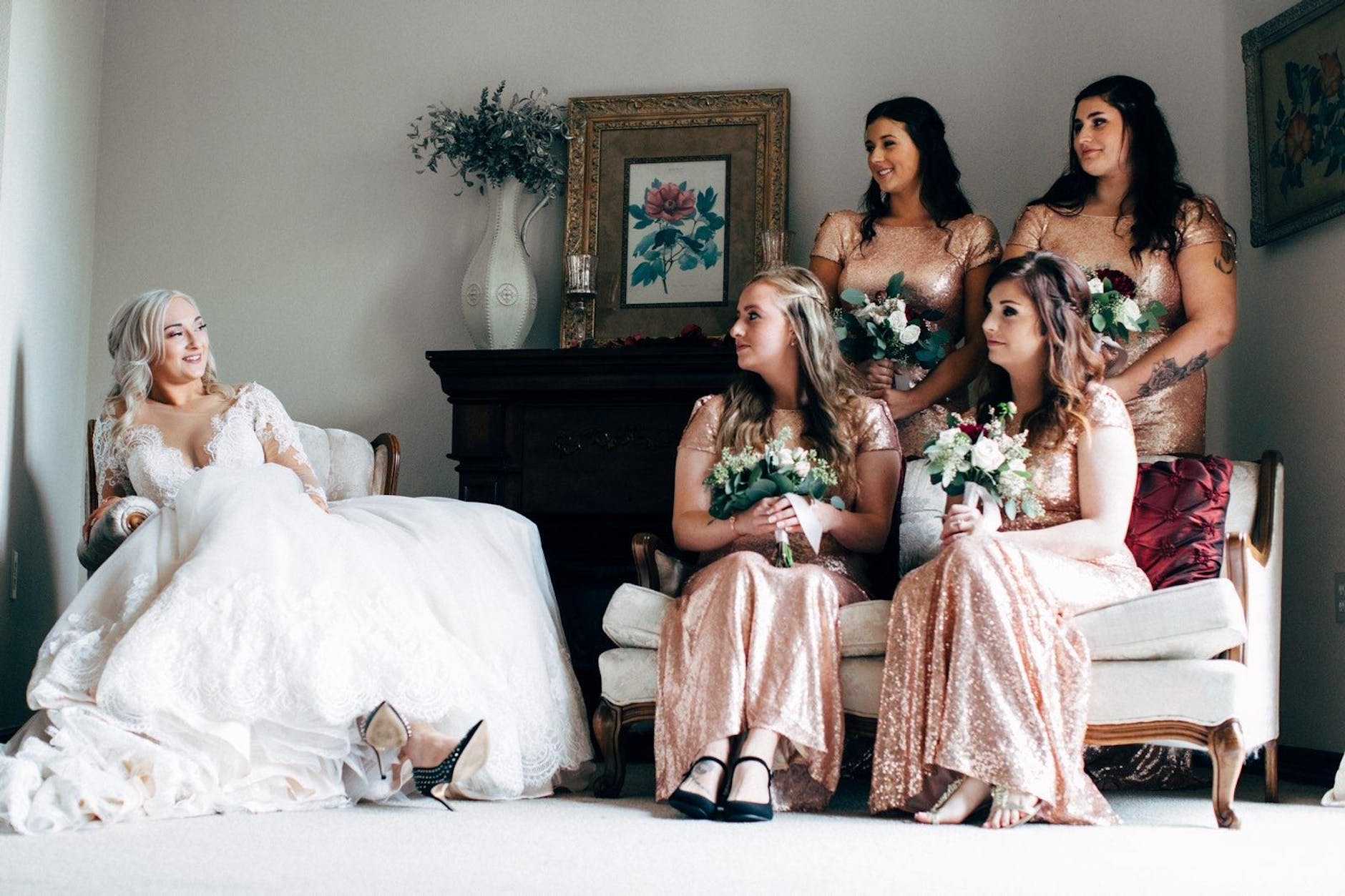 bride and bridesmaids
