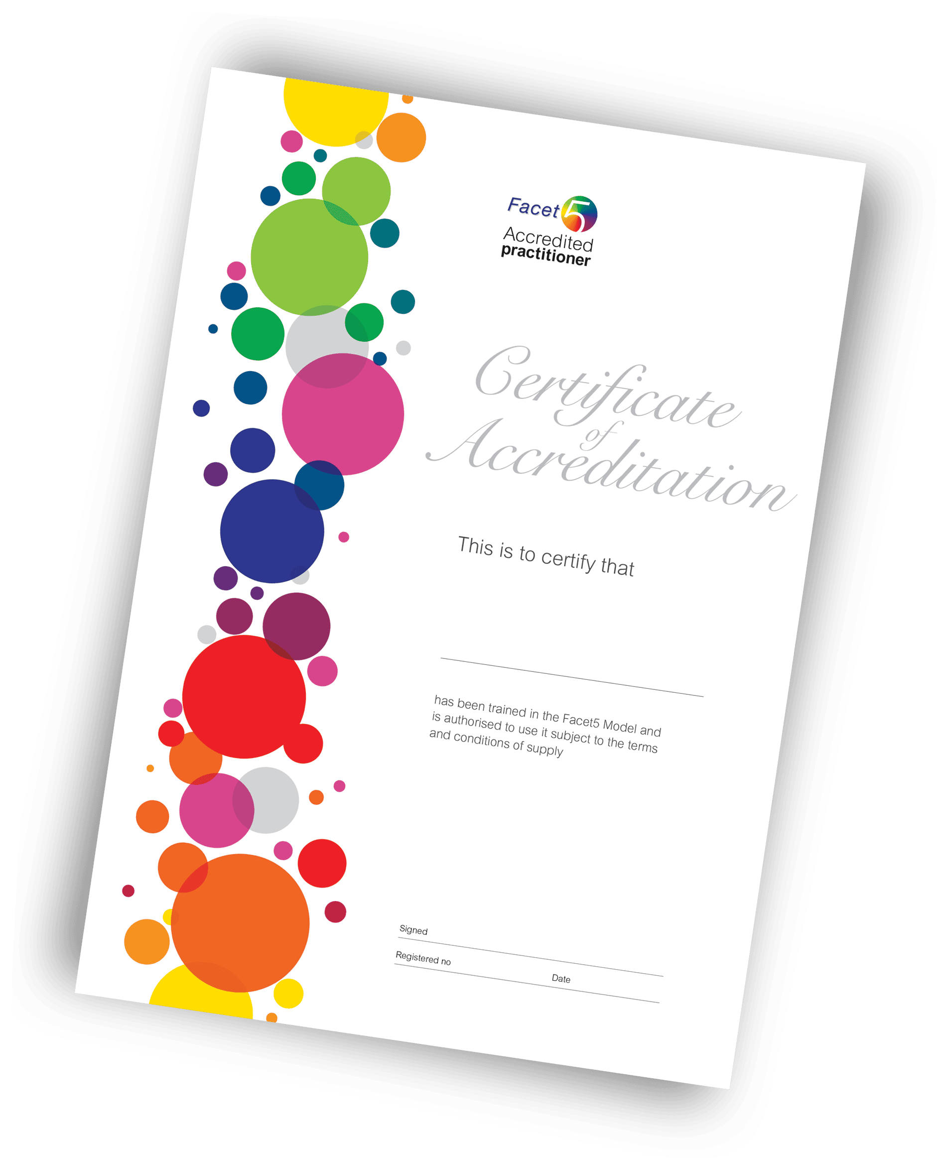 Facet5 Accreditation certificate