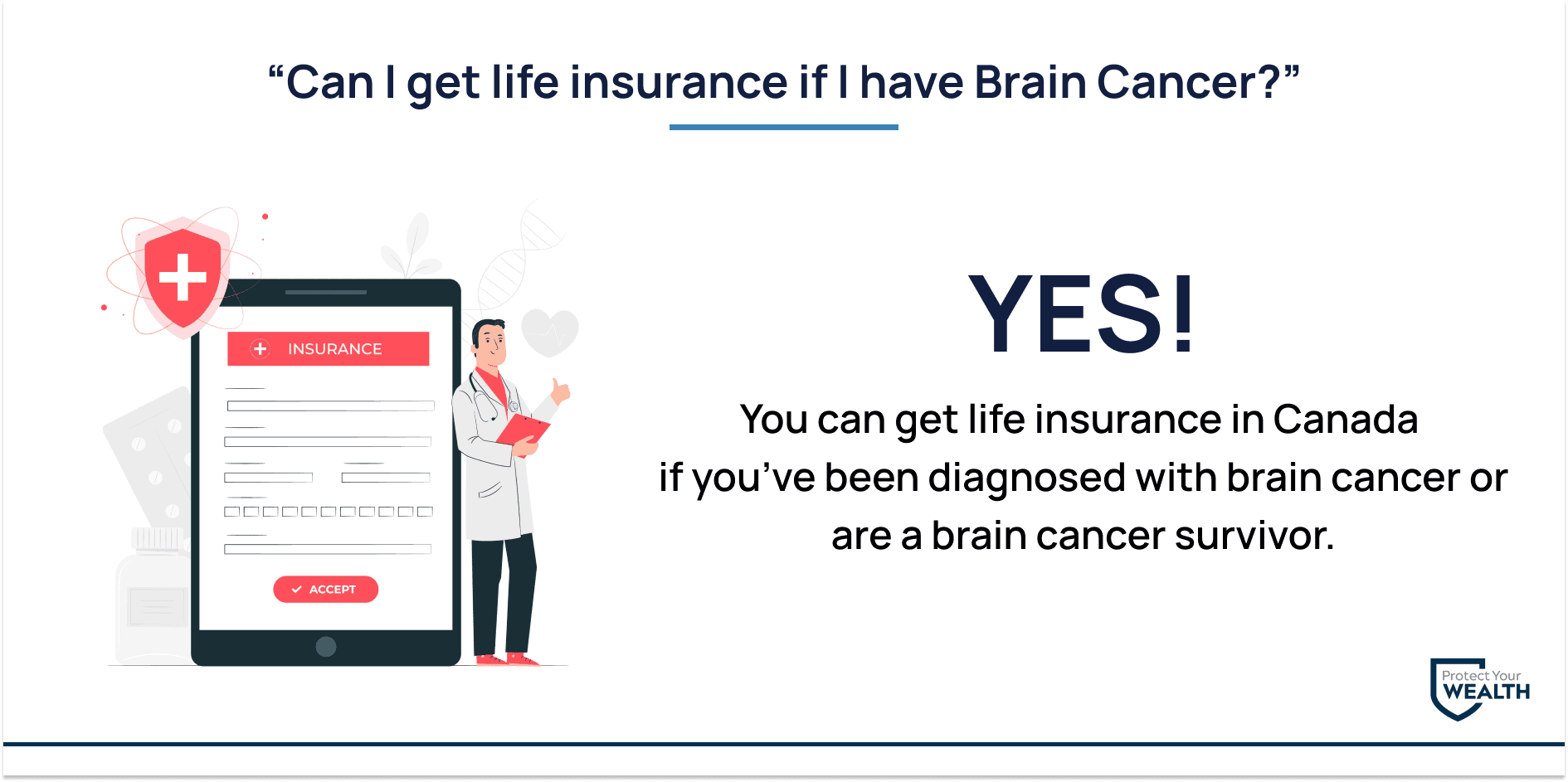 Yes! Whether your brain tumor is benign or malignant, you can still qualify for an insurance policy with fair rates.