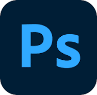 Adobe Photoshop mobile app icon with the letters "Ps" in blue on a dark background.