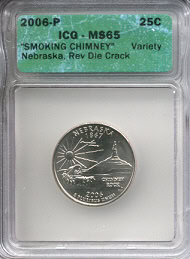 "SMOKING CHIMNEY" 2006-P Nebraska ICG MS65