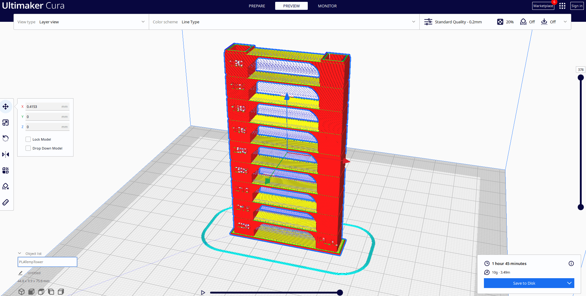 pla temperature tower preview example