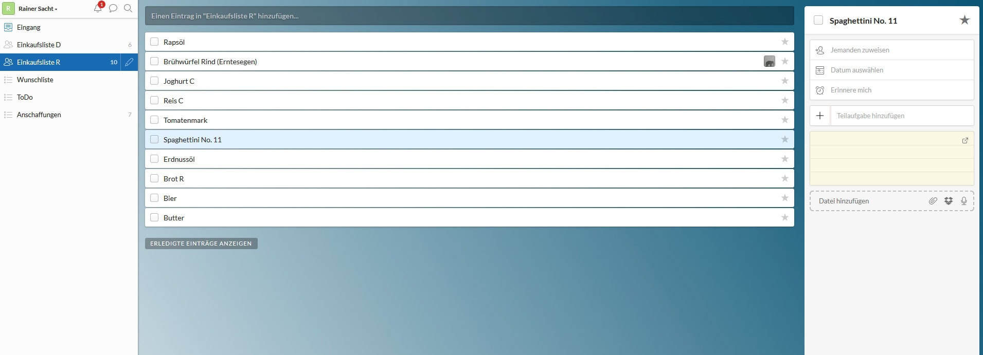 Wunderlist - der wunderbare Allzweckfamilienorganisator