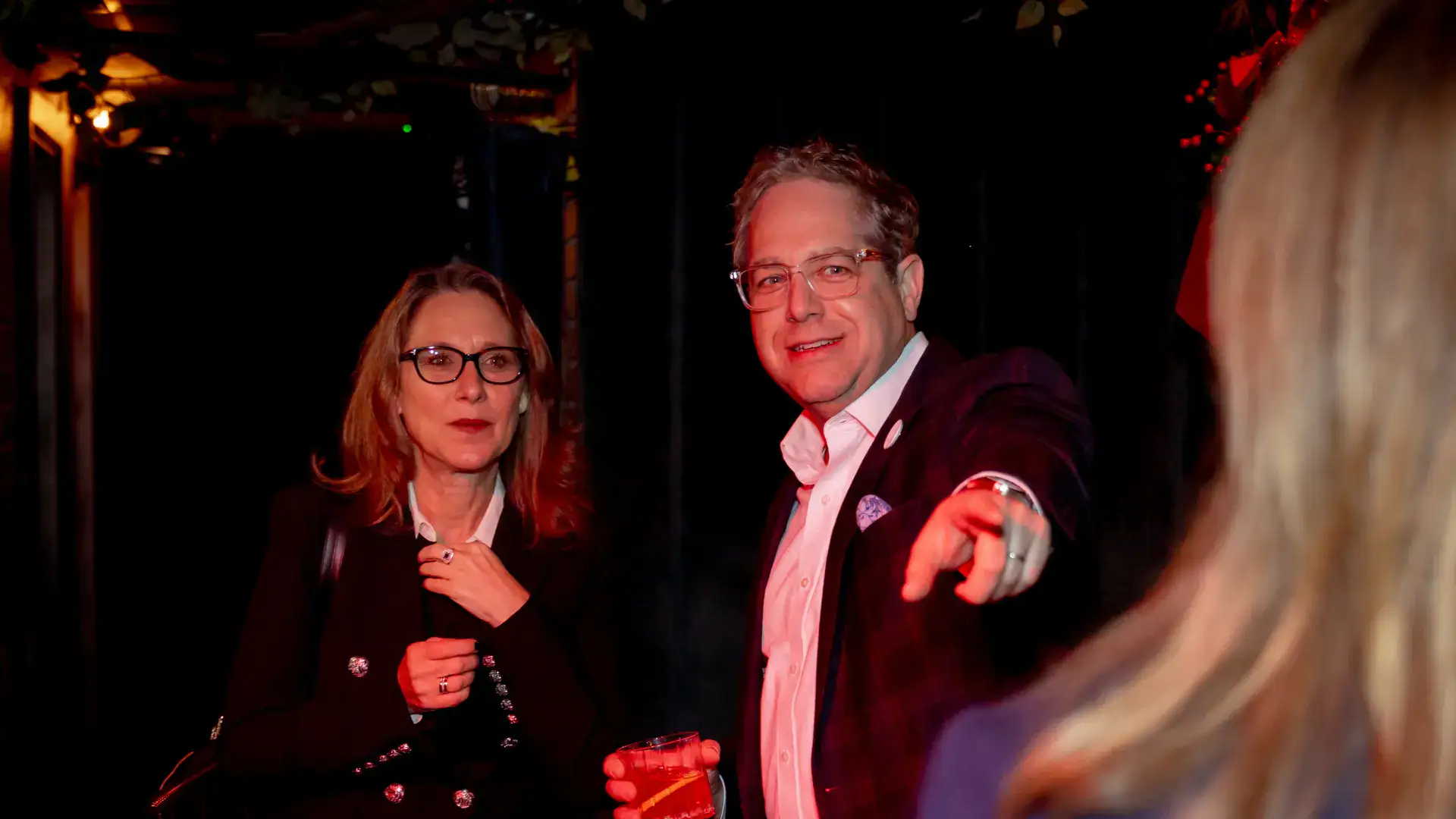 Board Member Marc Lemberg chats with Goodspeed Opera House General Manager Vanessa Logan