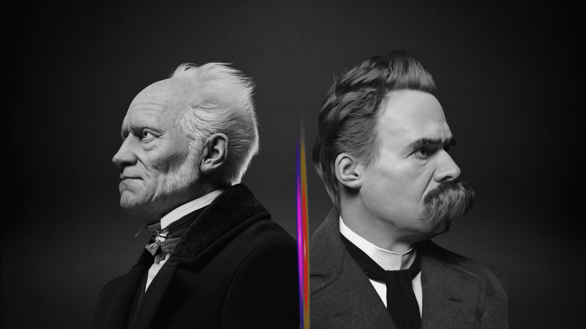 will and desire philosophy concept showing human between light and darkness