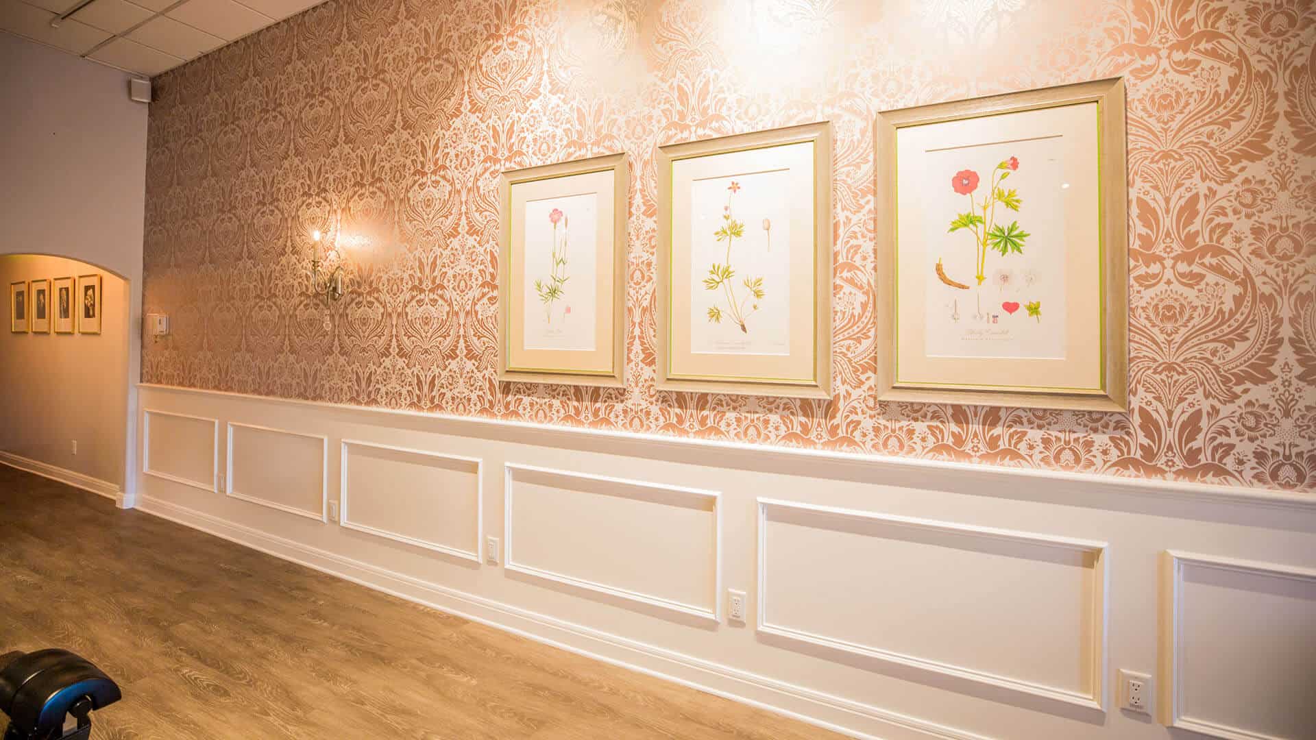 COCO nailboutiqe interior design by DIG53 - wallpaper and custom botanical prints