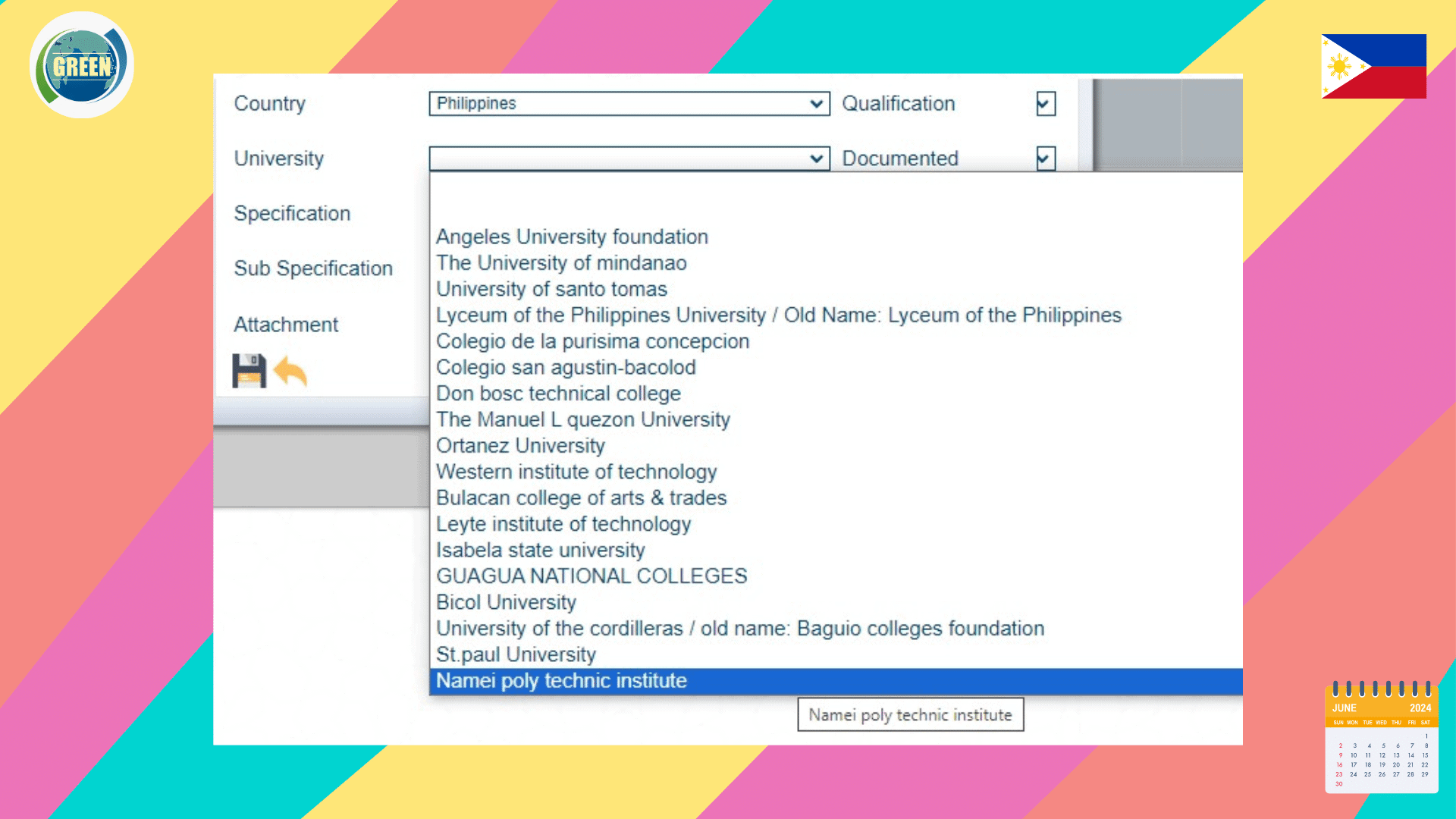 UPDA MMUP Approved Universities