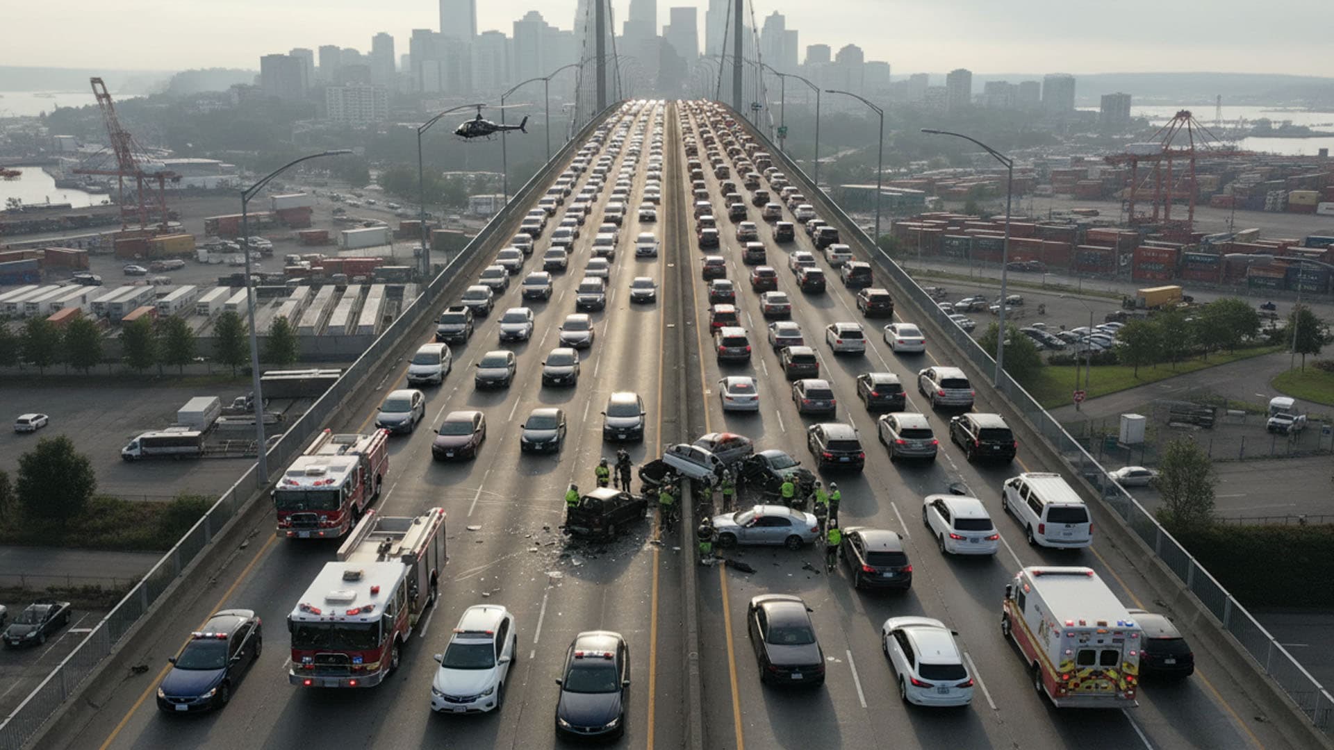 Car accident on West Seattle Bridge requiring personal injury lawyer