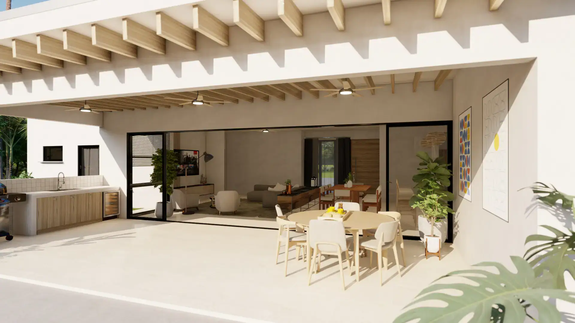 Sanara Phase II residence exterior architectural render at Reserva Conchal