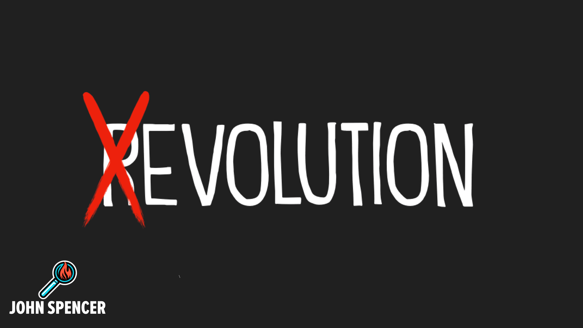 revolution with the r crossed out to be evolution