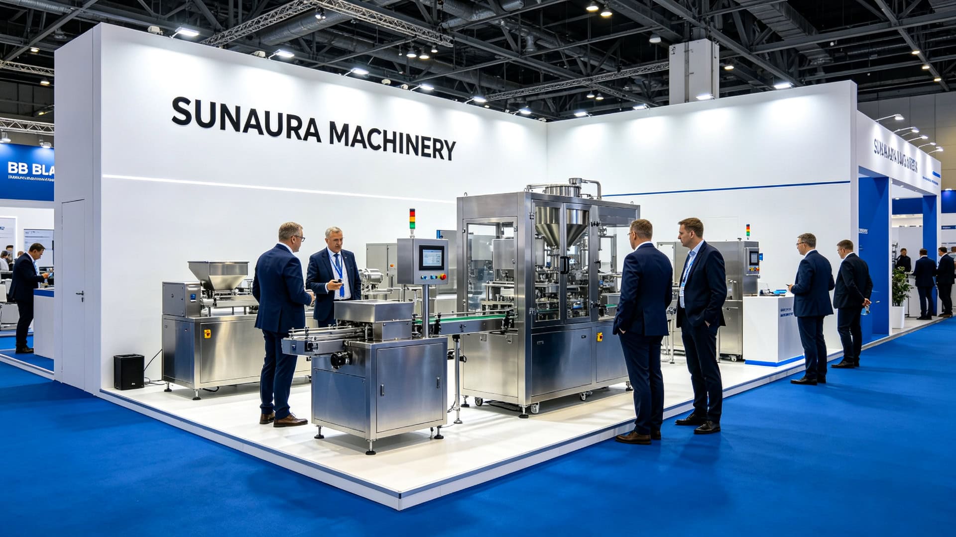 SunAura Machinery exhibition booth at international packaging trade show