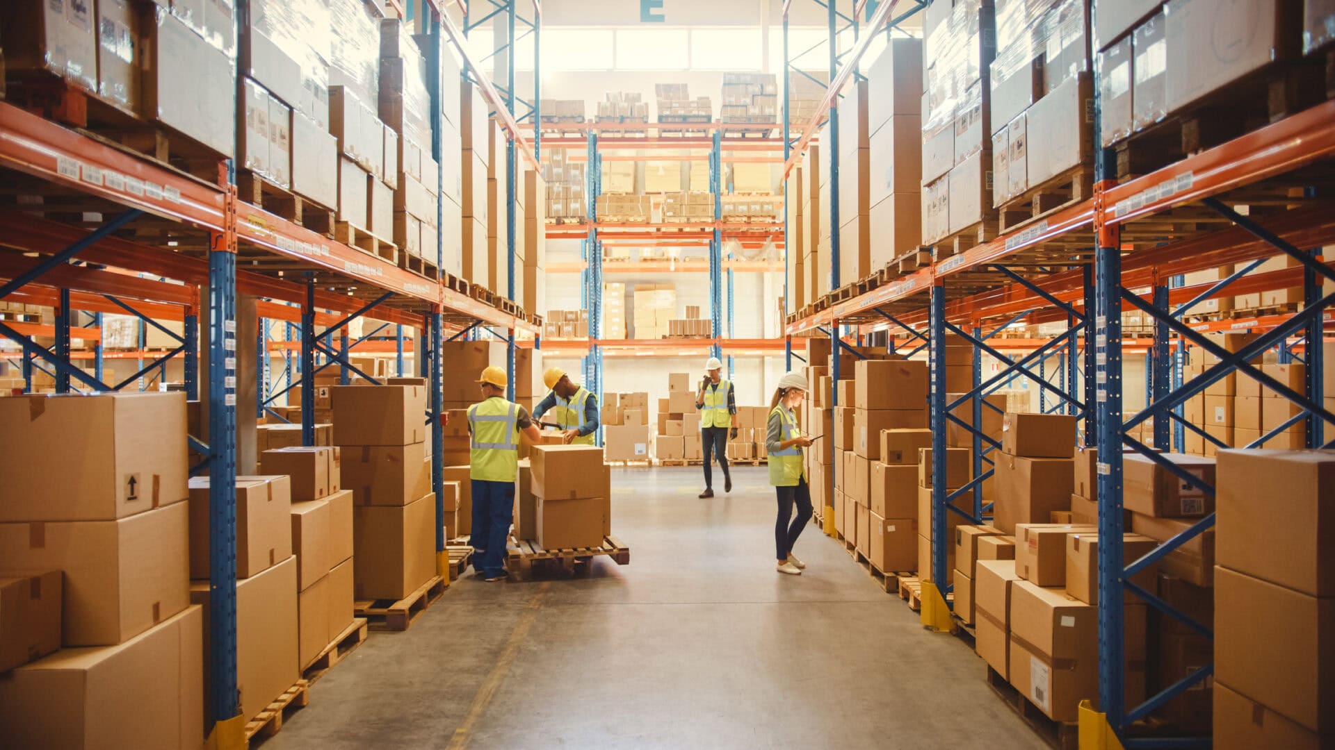 50×100 retail warehouse with shelving and pallet storage
