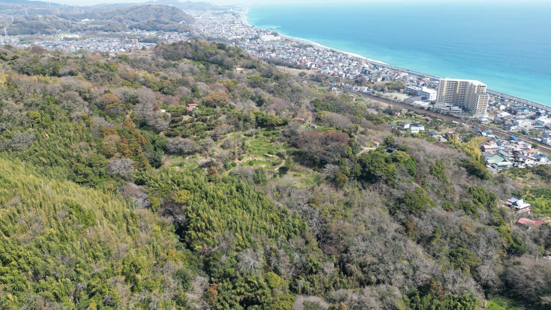 小田原市前川山林上空から東方向相模湾