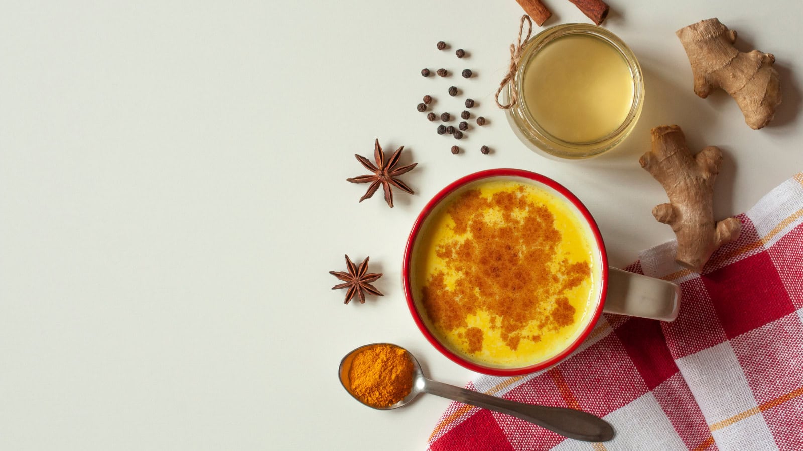 A glass of golden milk