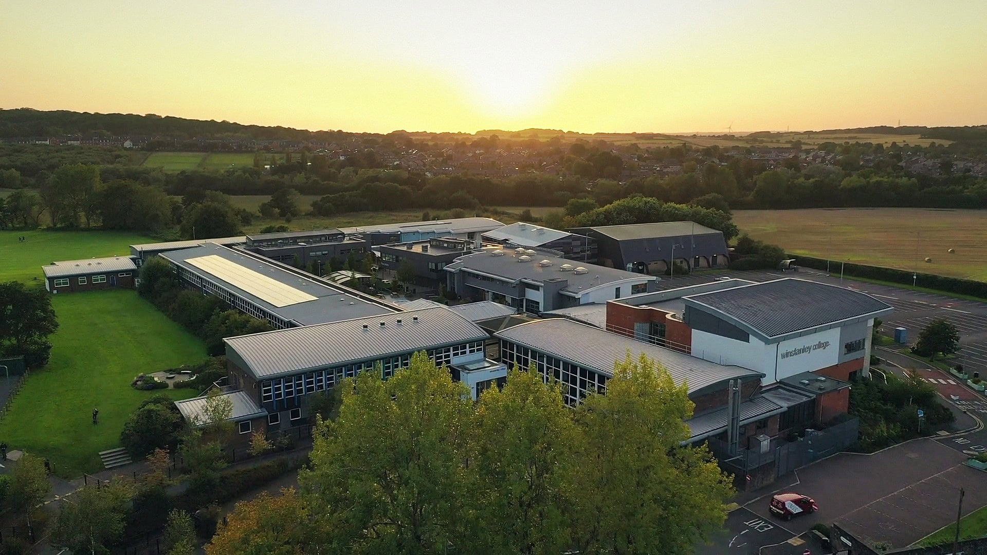Sixth-form students filmed on campus at Winstanley College, Billinge