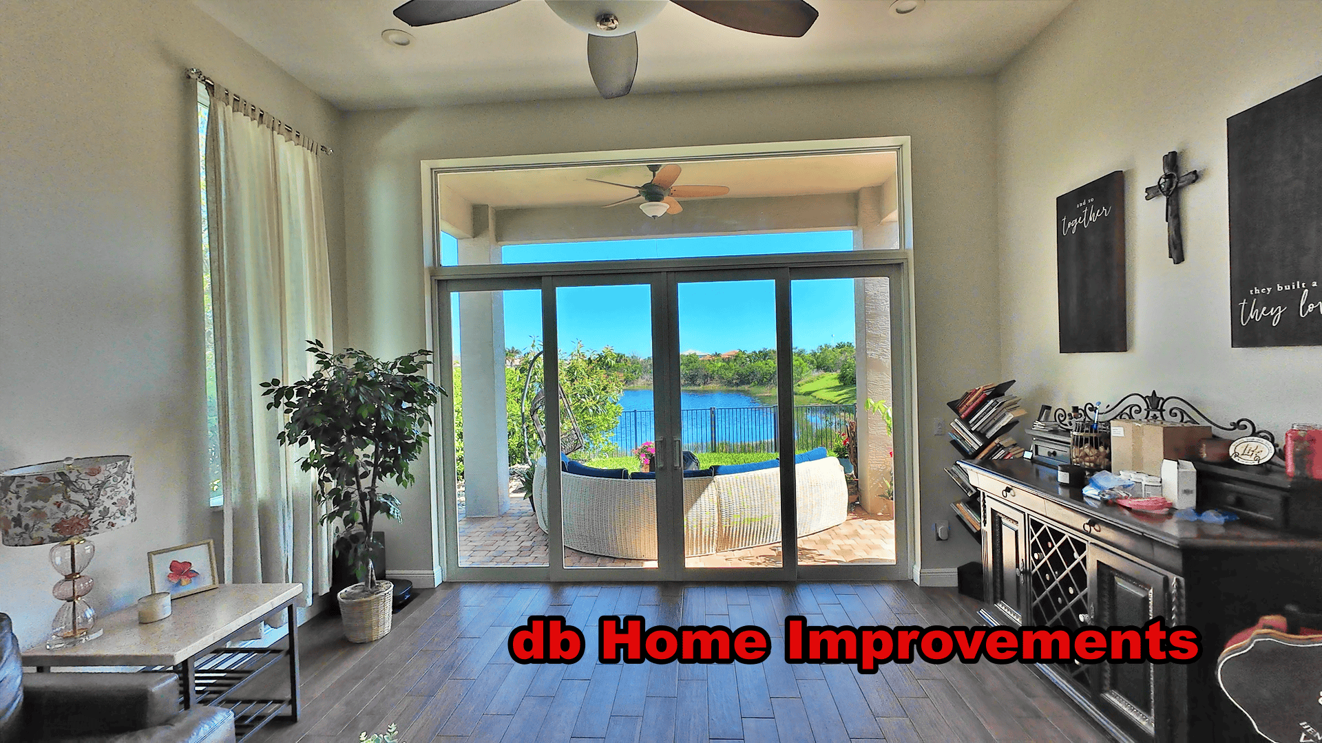 Premium Impact Sliding Door Installation IPGT multi-panel impact sliding glass doors installation interior view Palm City
