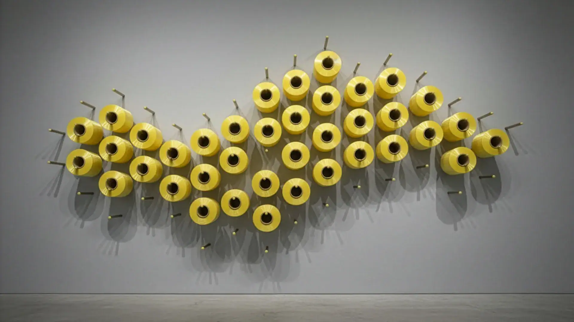 gelbe-spulen-kunstwerk