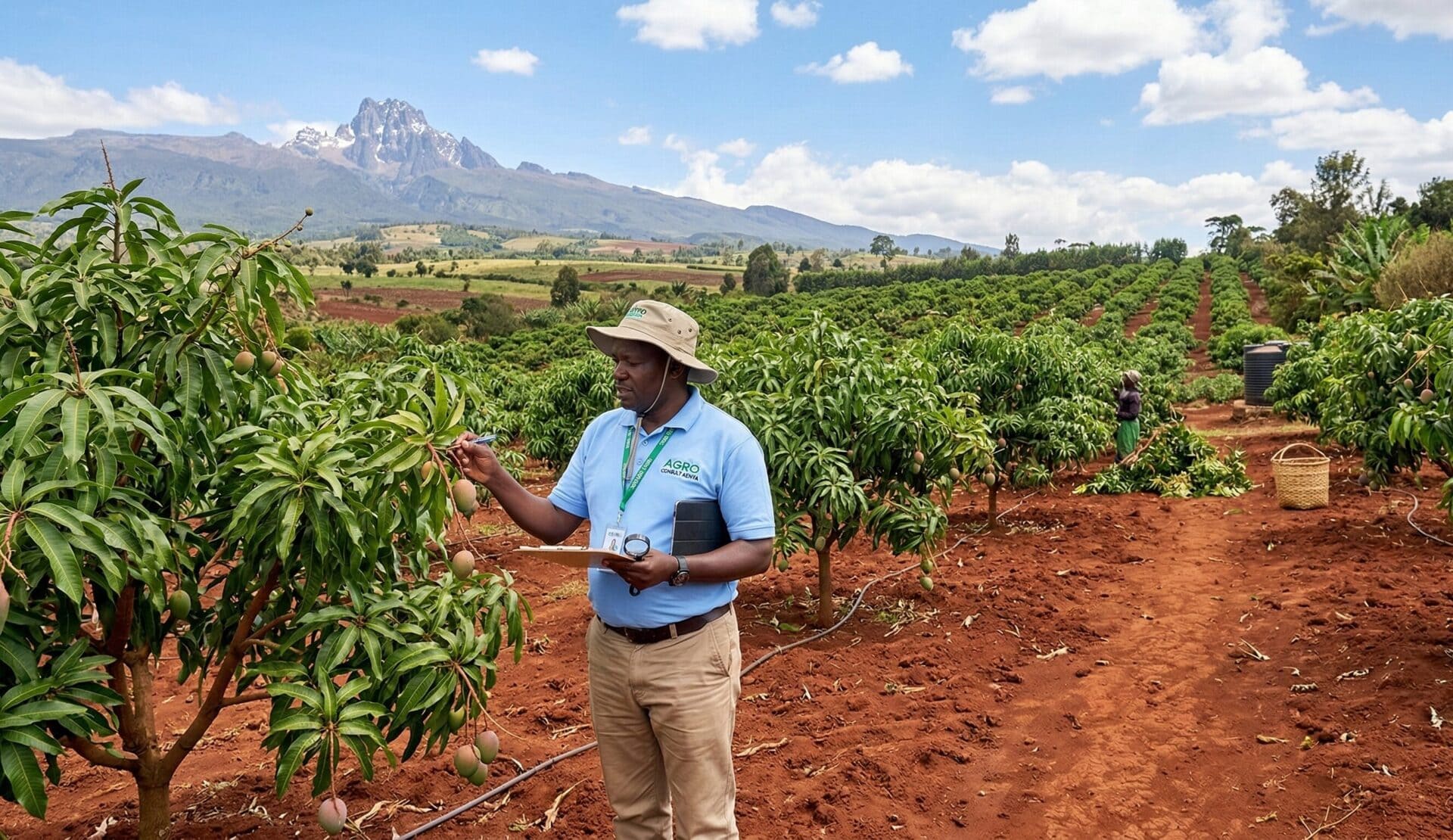 Agricultural consultant supporting farmers in Meru Kenya