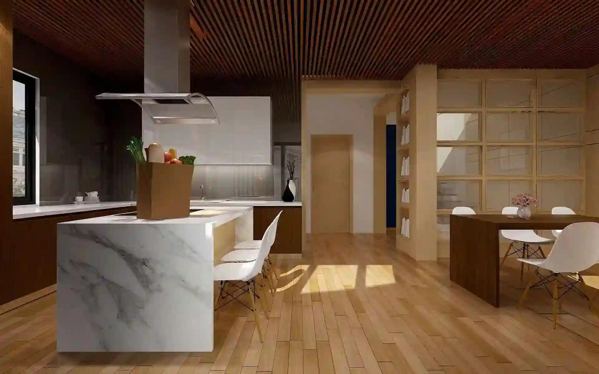 cuisine-ouverte-bois-et-marbre-design-woodmakers-agency-prestations