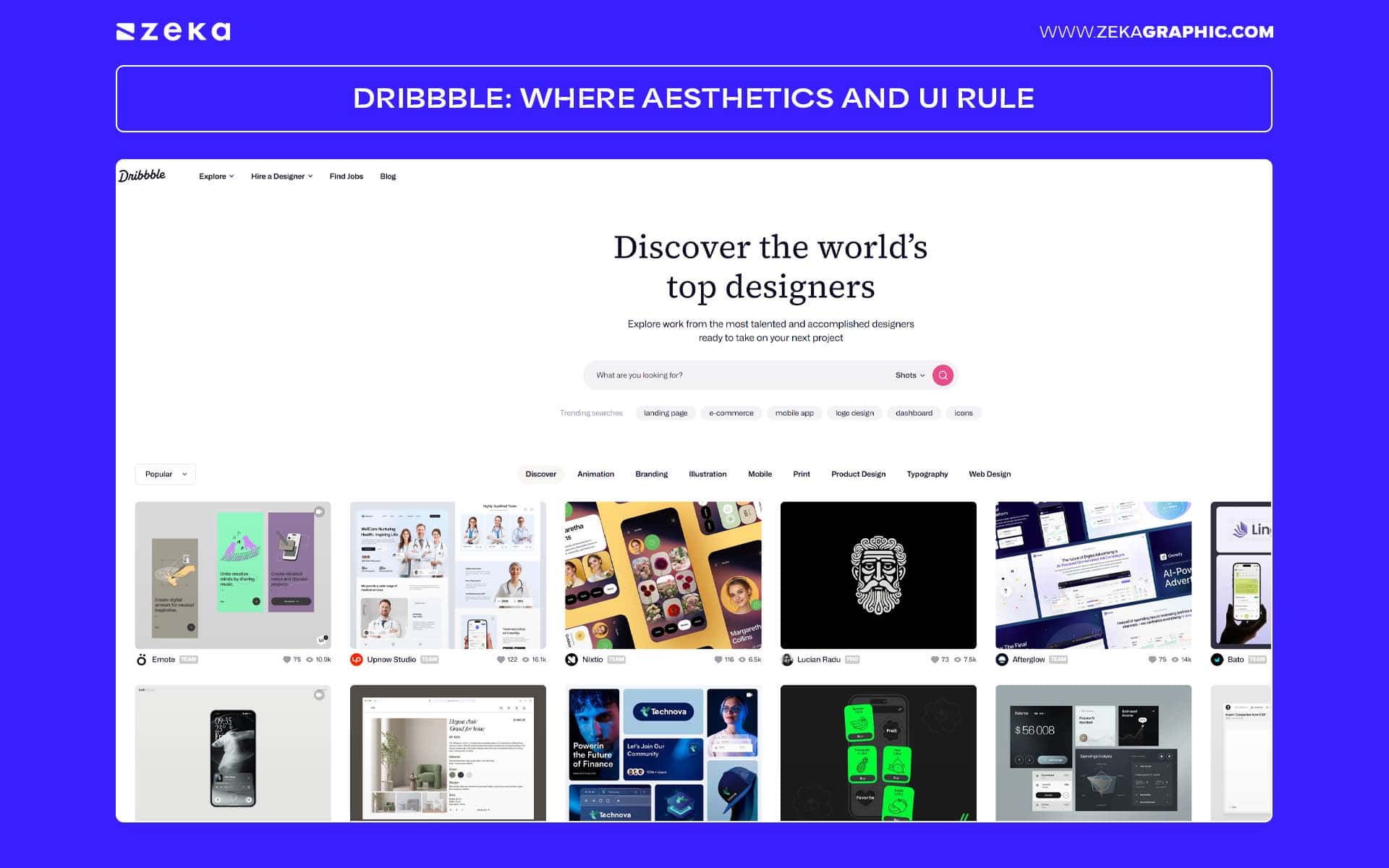 Dribbble Where Aesthetics and UI Rule