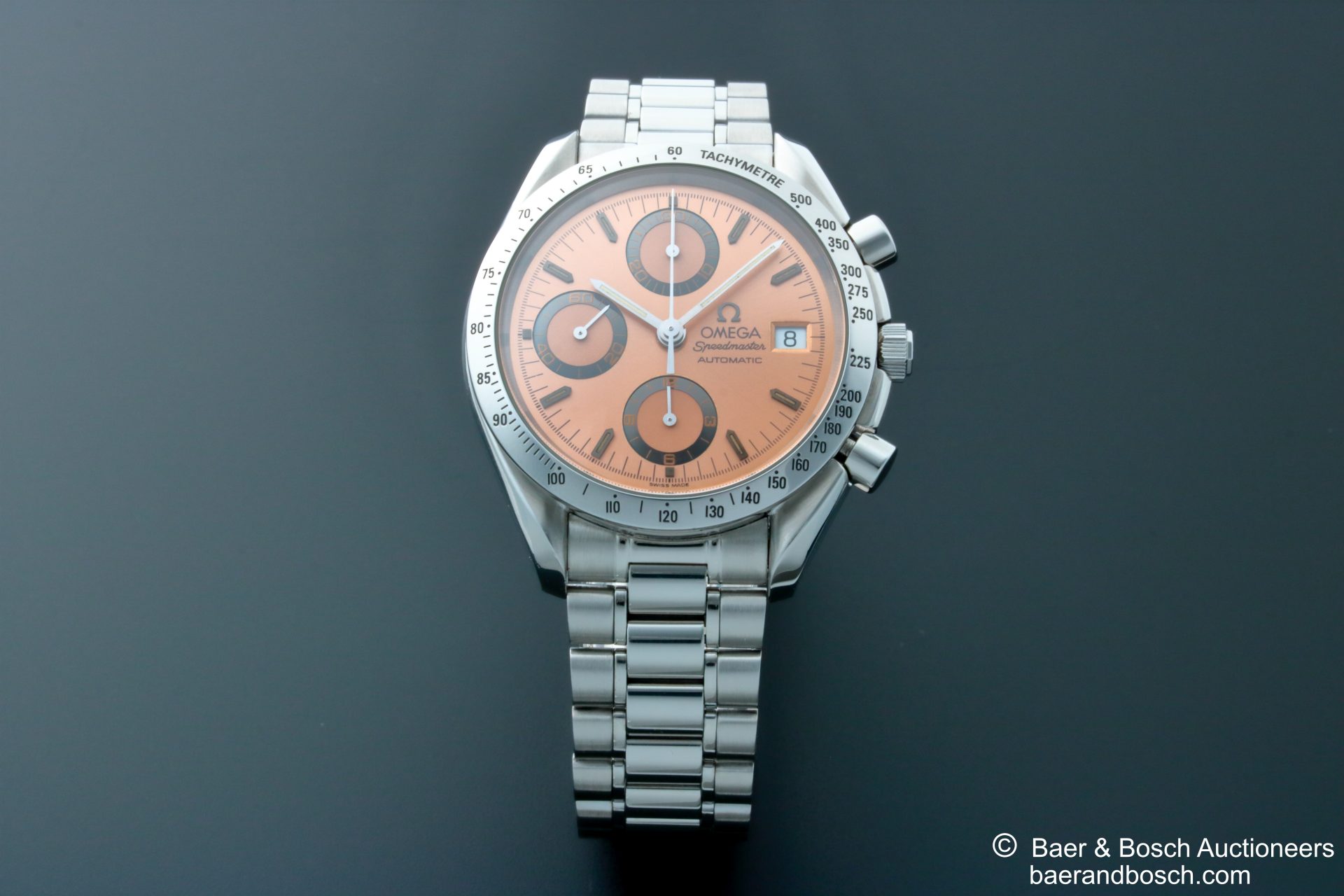 Omega Speedmaster Date Anniversary Salmon Copper Dial Watch 3511.60 - Baer & Bosch Collecting Times