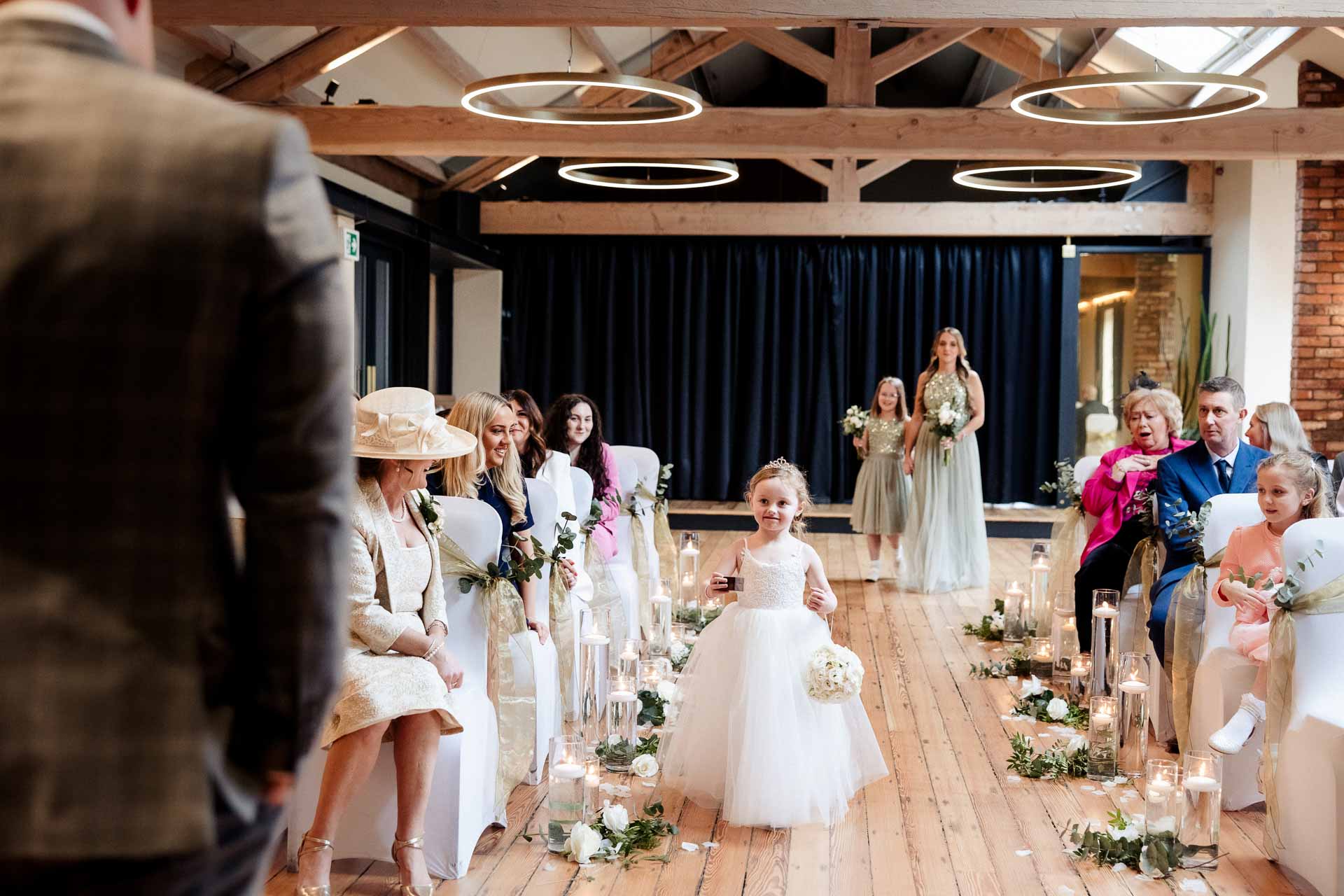 walking down the aisle at the castlefield rooms manchester
