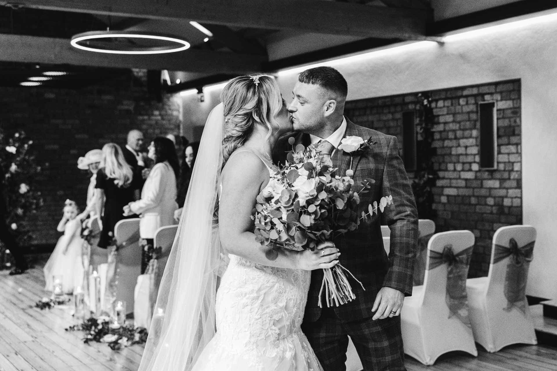 walking down the aisle at the castlefield rooms manchester