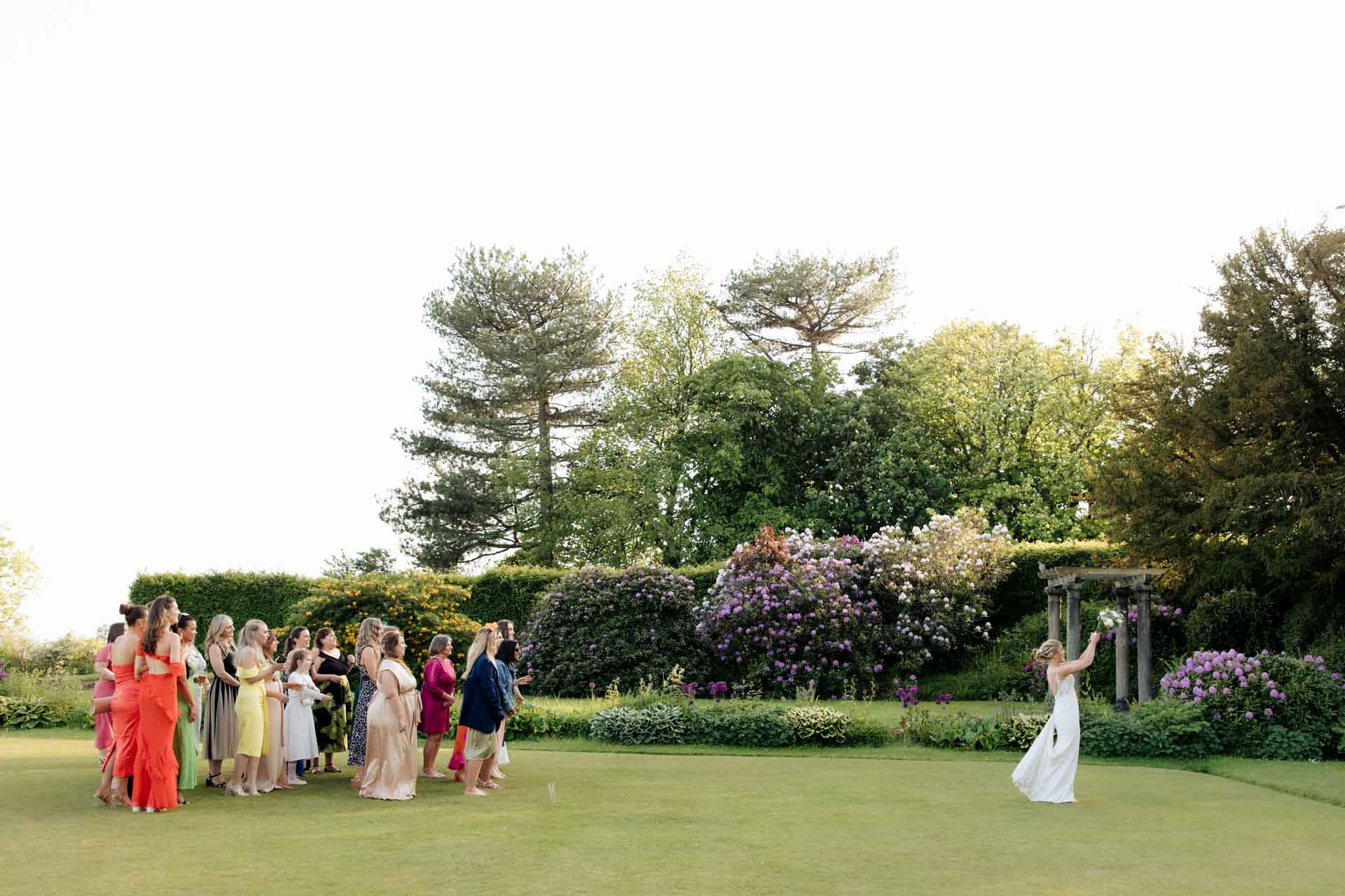 garden games on the lawn at eaves hall during a wedding