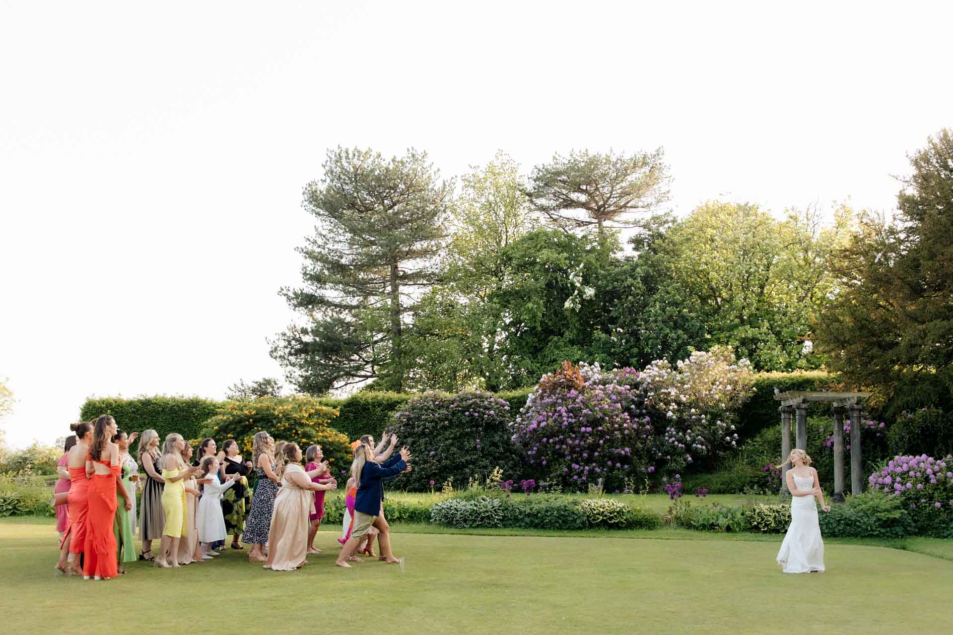 garden games on the lawn at eaves hall during a wedding
