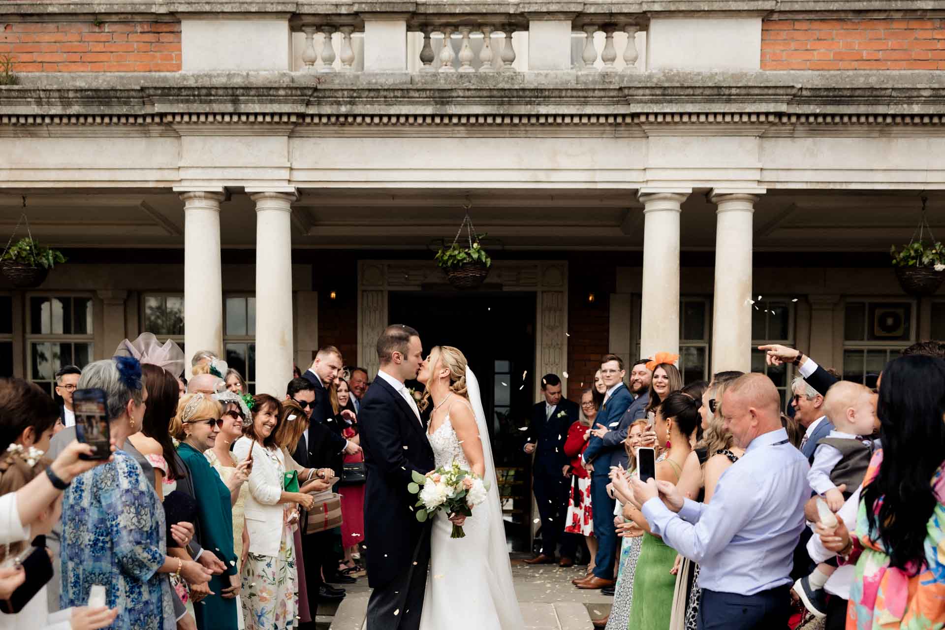 the wedding ceremony inside eaves hall wedding venue in lancashire
