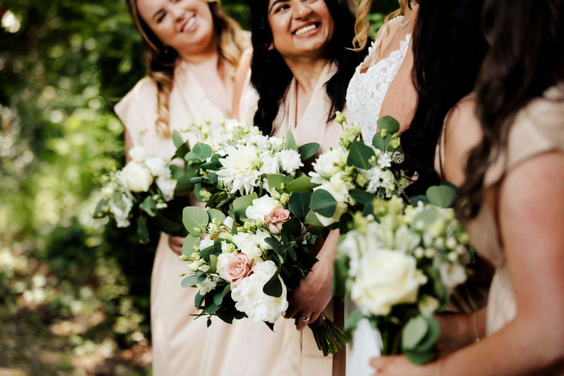 bridemaids at eaves hall in lancashire